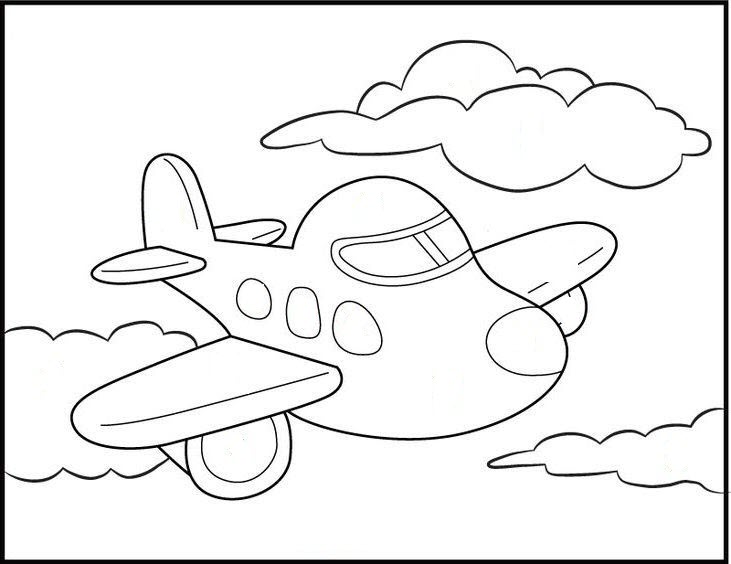 Hình tô màu máy bay cho bé