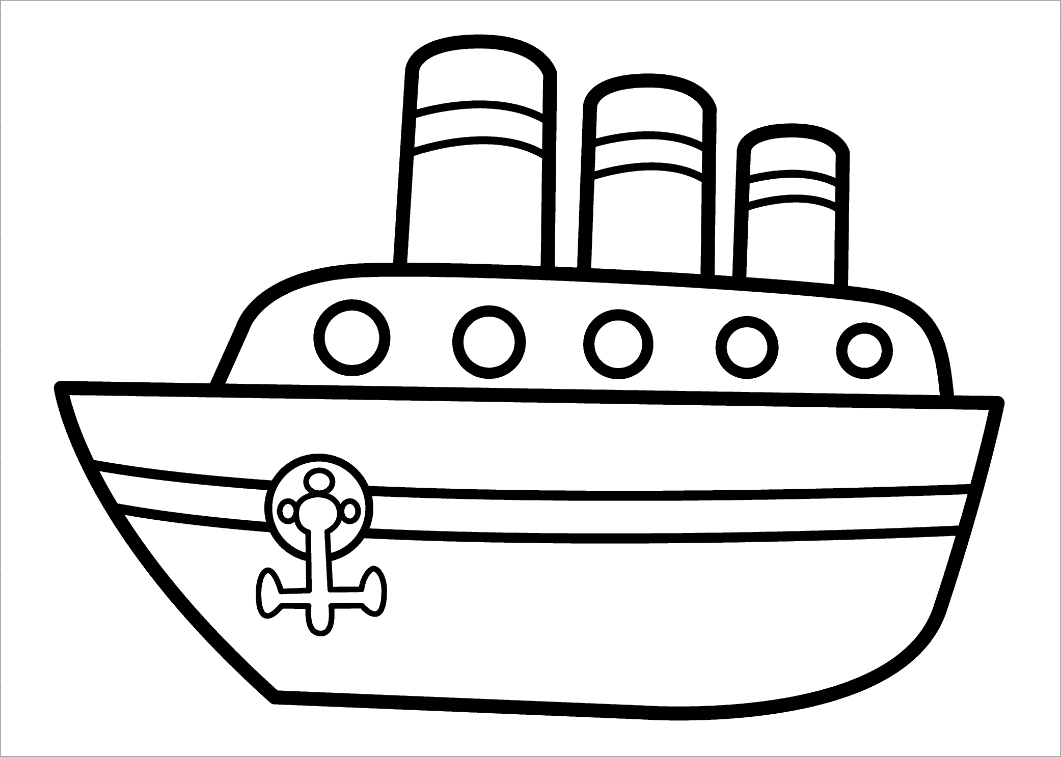 Hình tô màu tàu thủy