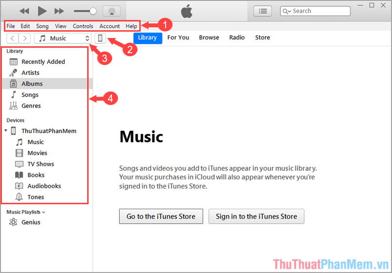 iTunes và các menu cơ bản