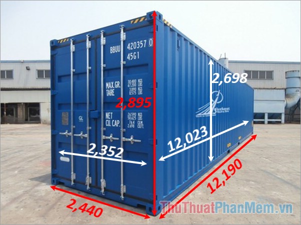 Kích thước container 40 feet Cao – HC