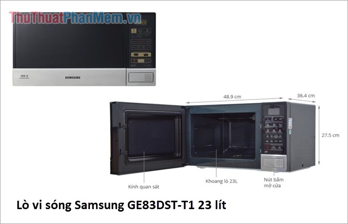 Kích thước lò vi sóng thông dụng của Samsung