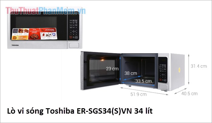 Kích thước lò vi sóng thông dụng của Toshiba