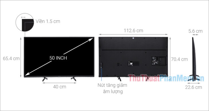 Kích thước Smart Tivi Panasonic 50 inch TH-50FS500V