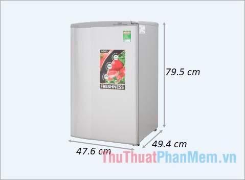 Kích thước tủ lạnh mini Aqua 90 lít AQR-95AR