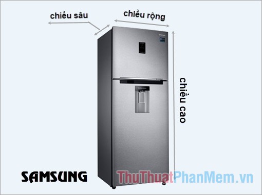 Kích thước tủ lạnh một số tủ lạnh thông dụng của SamSung