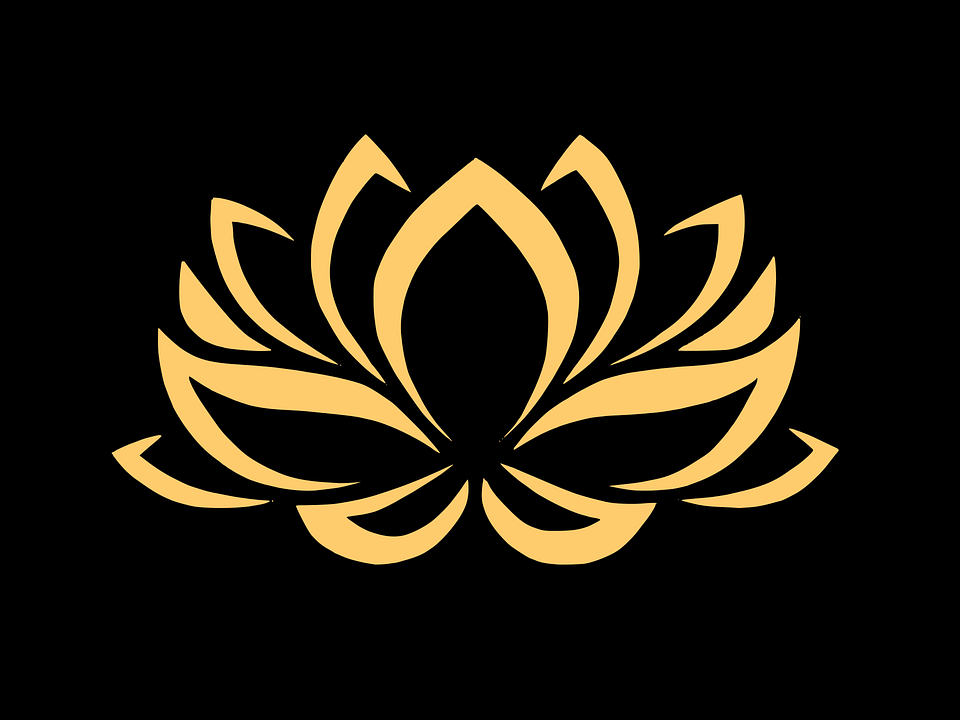 Logo hoa nền đen