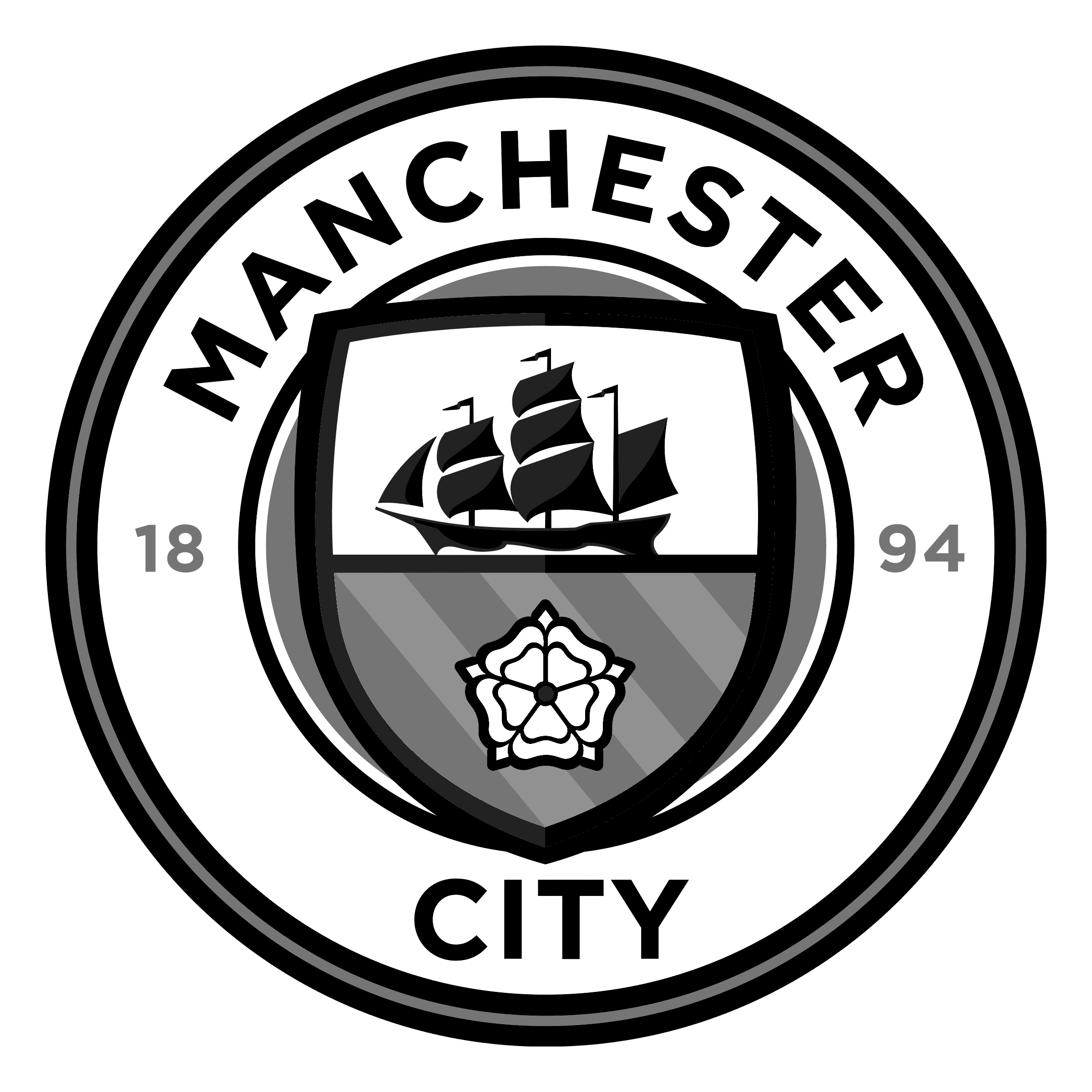 Logo Man City đen trắng