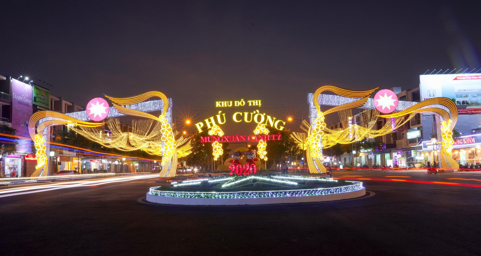 Mẫu cổng chào Tết ở khu đô thị Phú Cường cực đẹp
