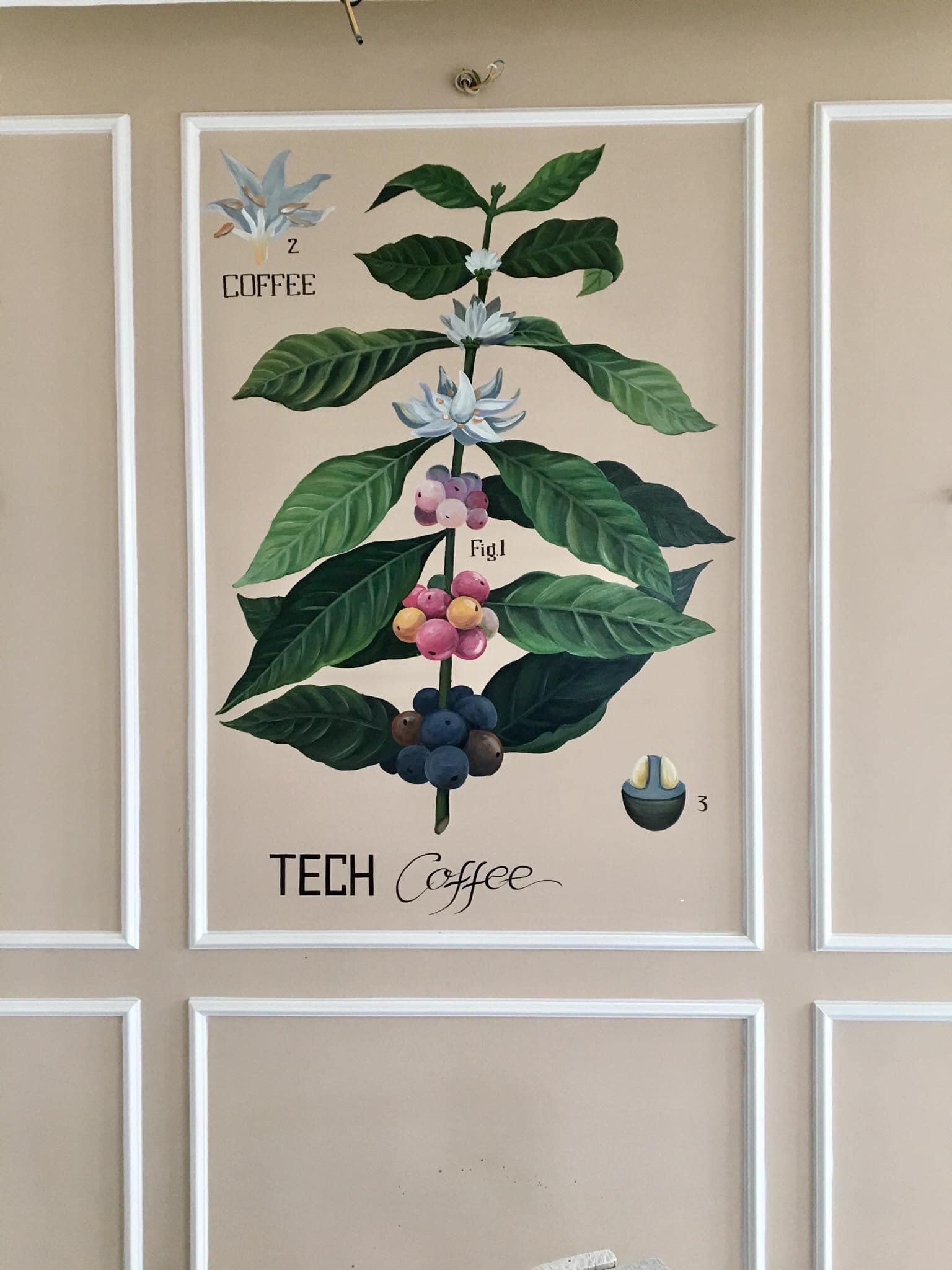 Mẫu tranh vẽ tường quán cafe