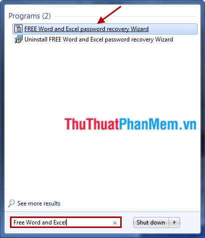 Mở Word and Excel Password Recovery Wizard