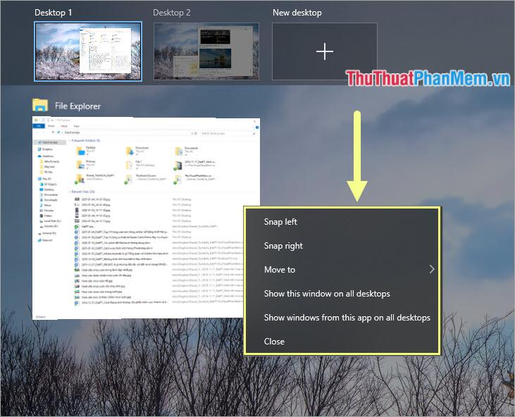 Một số thao tác đa nhiệm ứng dụng trên Task View và Desktop ảo