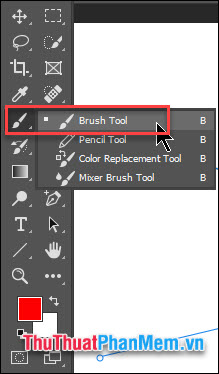 Nhấn F5 để mờ bảng tùy chỉnh Brush, chọn kiểu cọ vẽ và kích cỡ nét vẽ