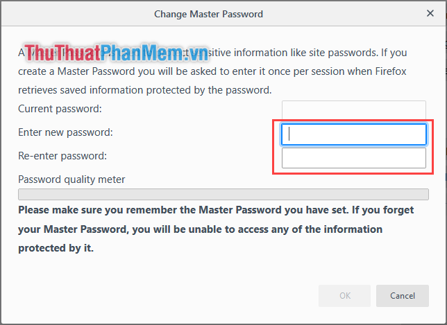Nhập lại mật khẩu bảo mật của bạn