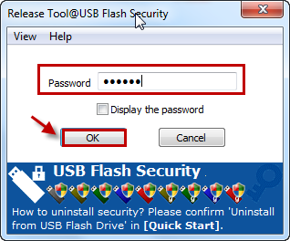 Nhập mật khẩu để mở USB