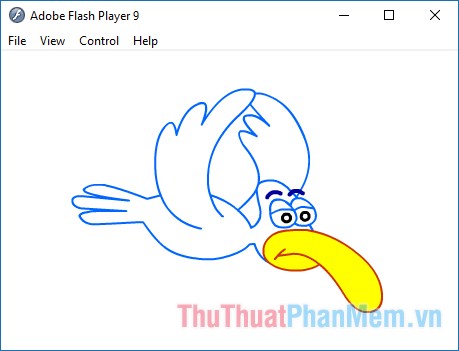 Như vậy file sẽ được mở trên Adobe Flash Player 9