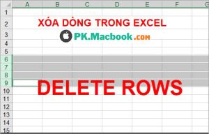 phím tắt xoá dòng trong Excel, cách xoá dòng trong excel bằng phím tắt
