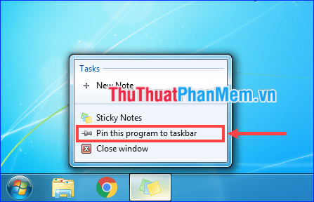 Pin this program to taskbar