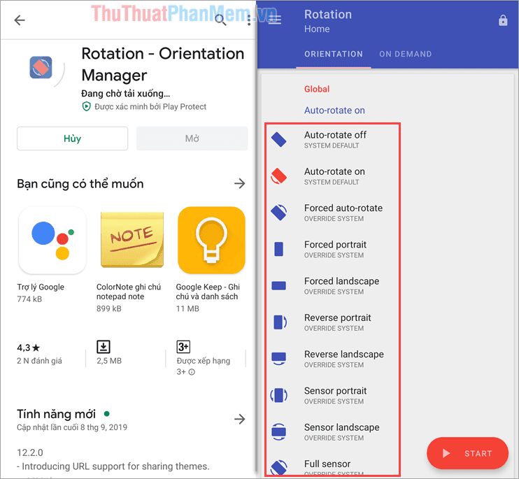 Rotation - Orientation Manager