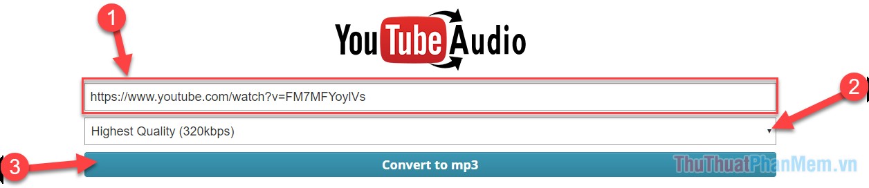 Sao chép đường dẫn Youtube rồi dán vào ô “Youtube URL”