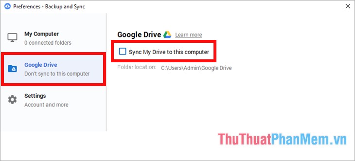 Sao lưu dữ liệu lên Google Drive mà không muốn đồng bộ ngược lại