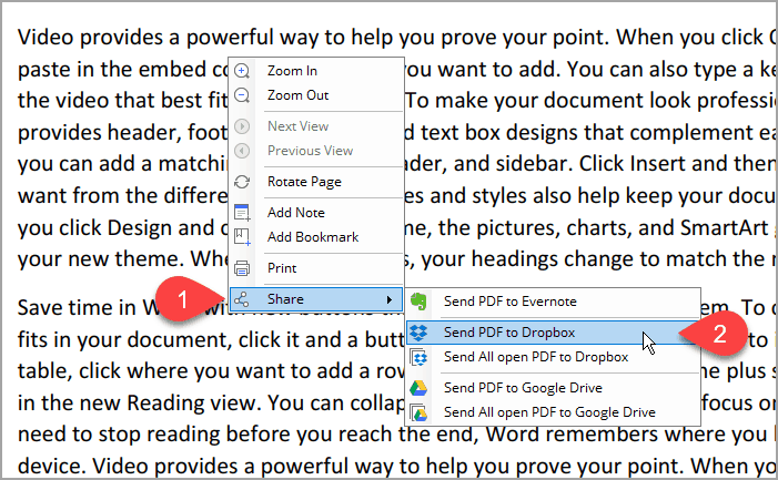 Send PDF to Dropbox