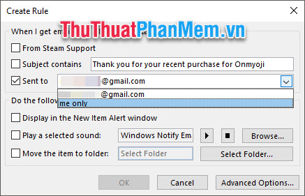 Sent to Vì Outlook cho phép các bạn quản lý nhiều mail cùng một lúc