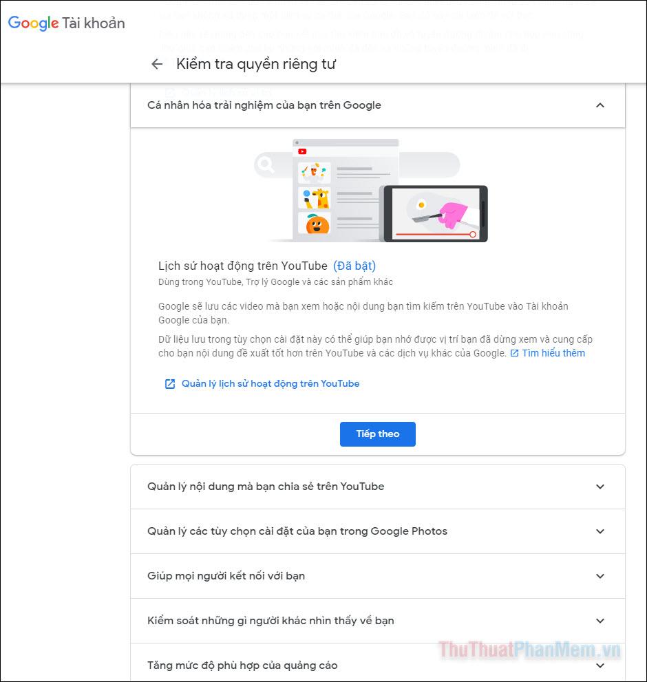 Sử dụng Kiểm tra quyền riêng tư của Google