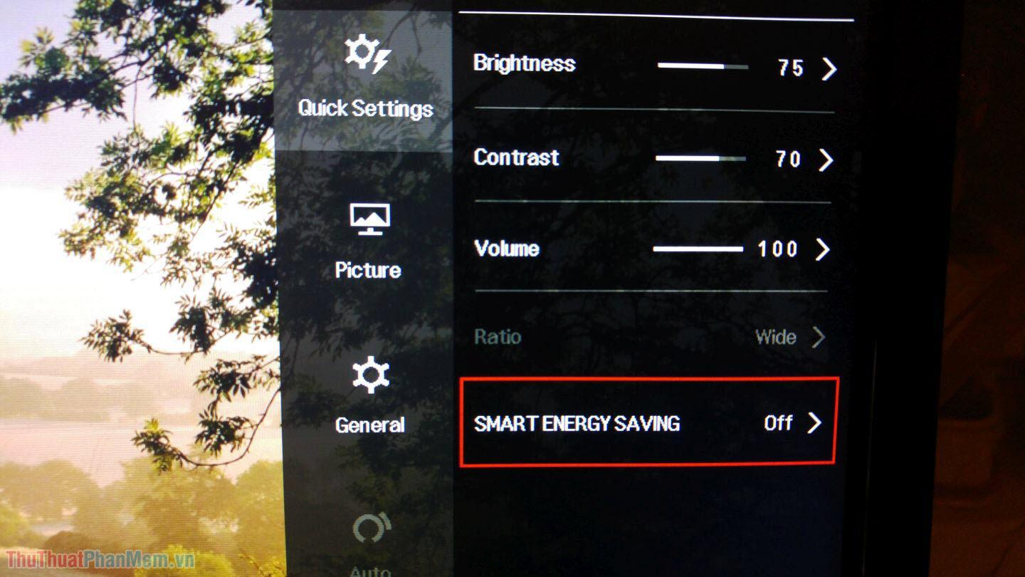 Tắt tính năng Smart Saving Smart Enery Eco Mode