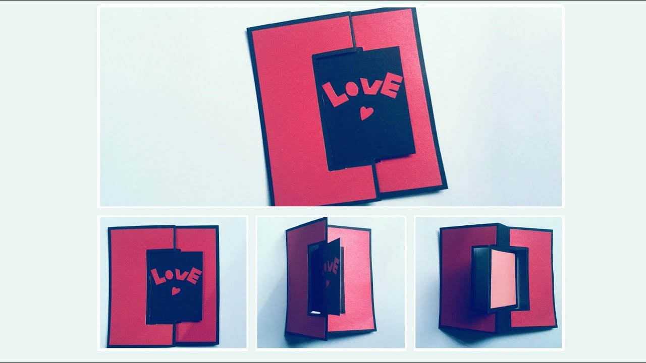 Thiệp handmade xoay 180 độ với chữ Love đong đầy yêu thương