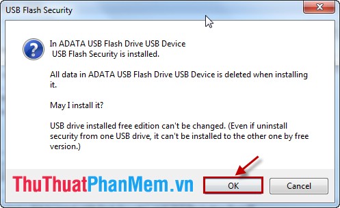 Thông báo dữ liệu trong USB bị xóa