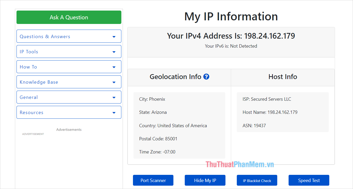 Thử kiểm tra địa chỉ IP bằng công cụ chuyên dụng