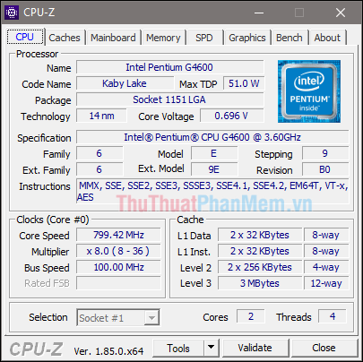 Tiến hành cài đặt và khởi động phần mềm CPU-Z