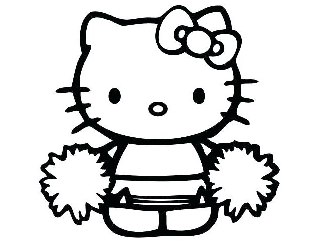 Tranh cho bé tập tô màu Hello Kitty đẹp