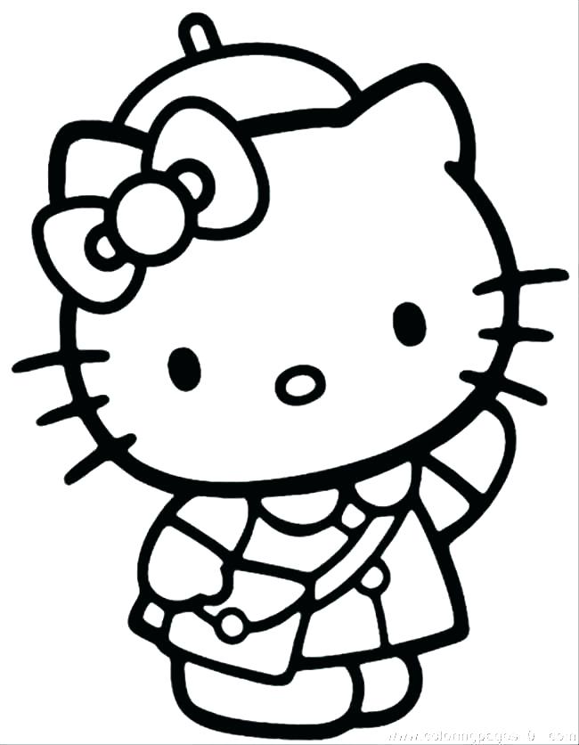 Tranh cho bé tập tô màu Hello Kitty
