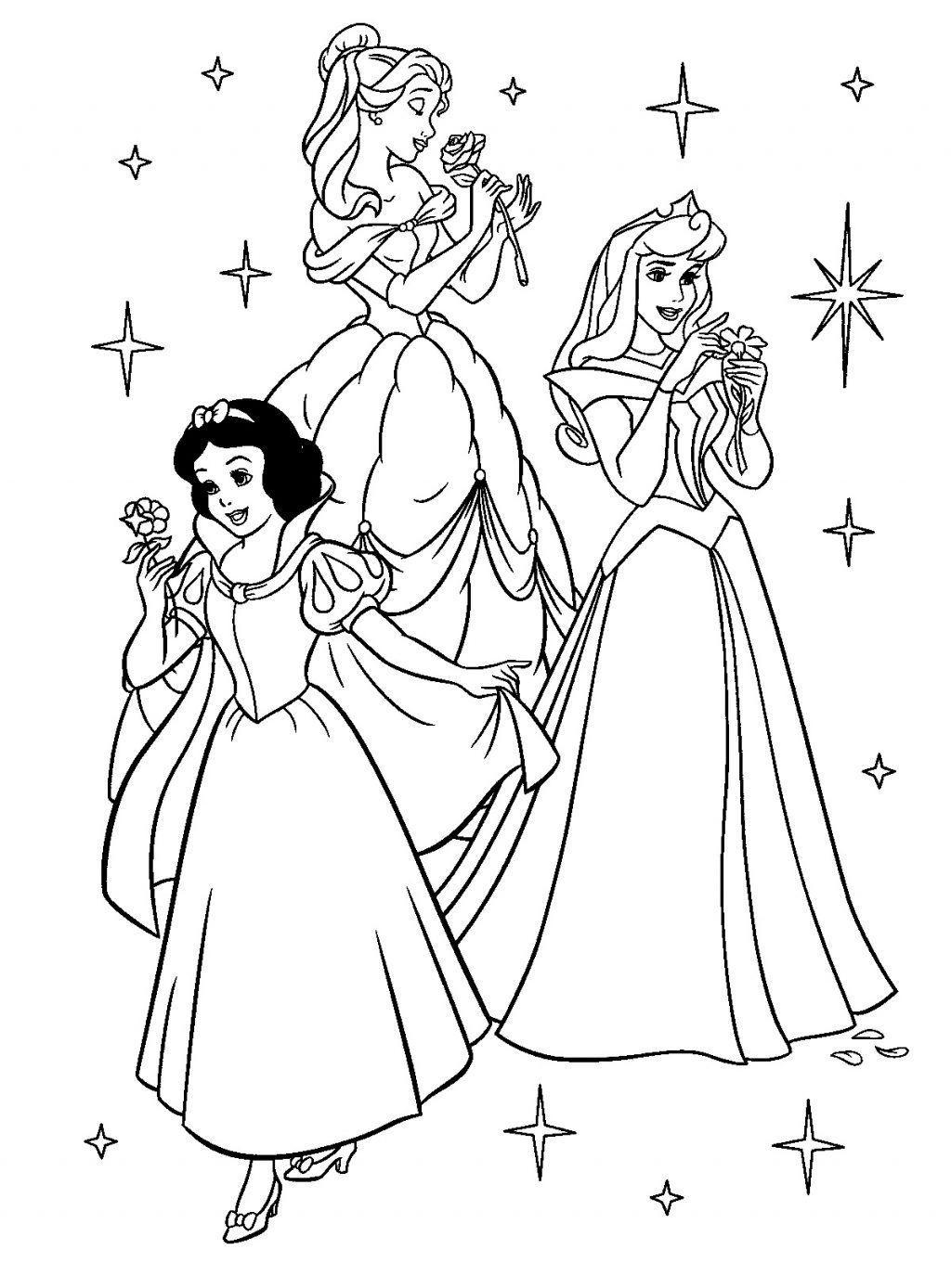 Tranh tô màu bạch tuyết và các nàng công chúa Disney