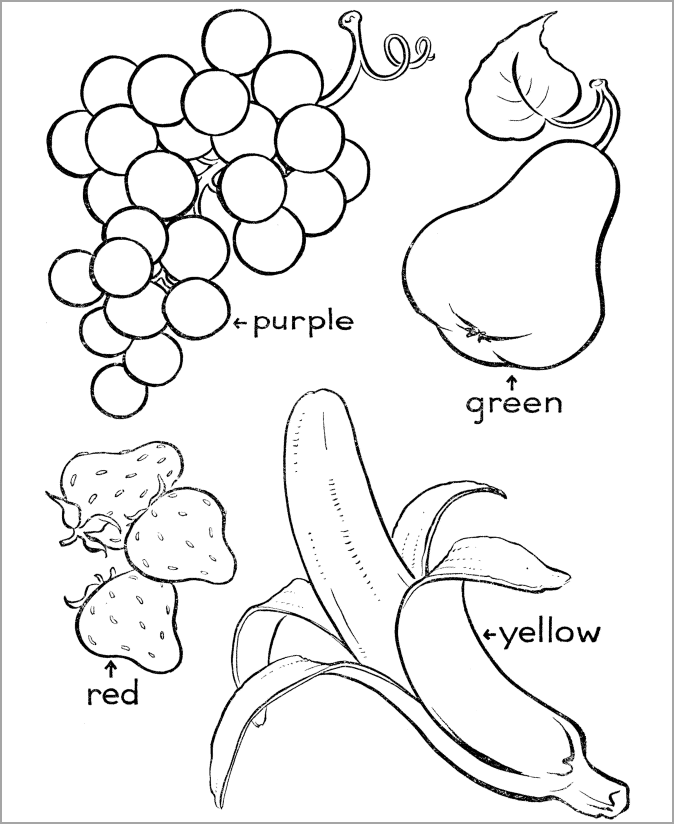 Tranh tô màu các loại quả