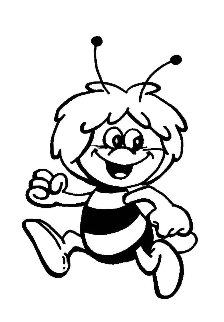 Tranh tô màu cậu bé ong có mái tóc tài tử