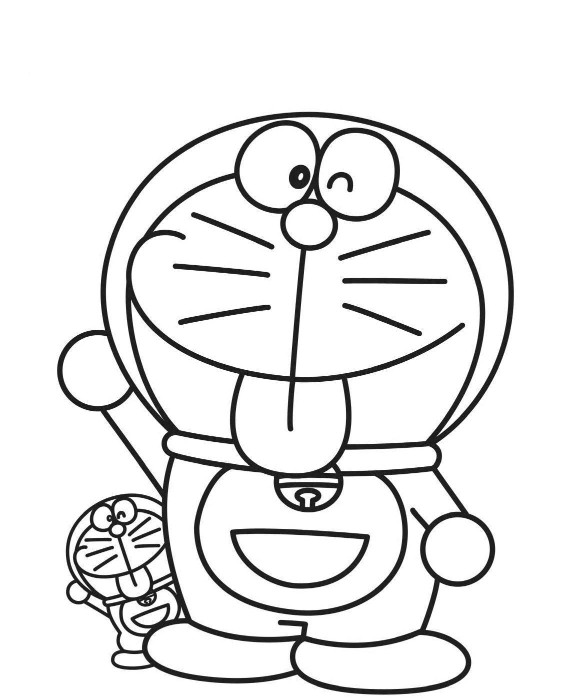 Tranh tô màu Doraemon dễ thương đẹp