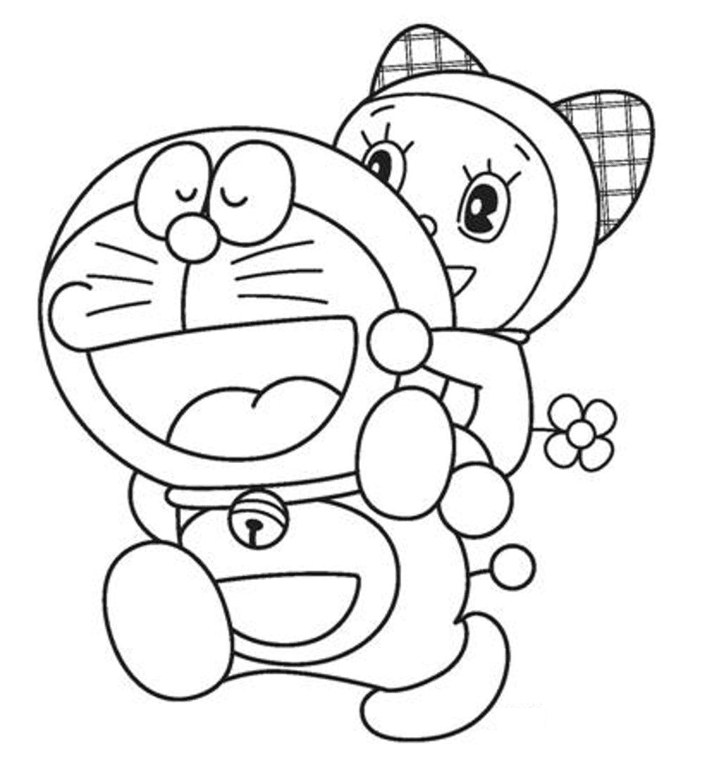 Tranh tô màu Doraemon và Doremi
