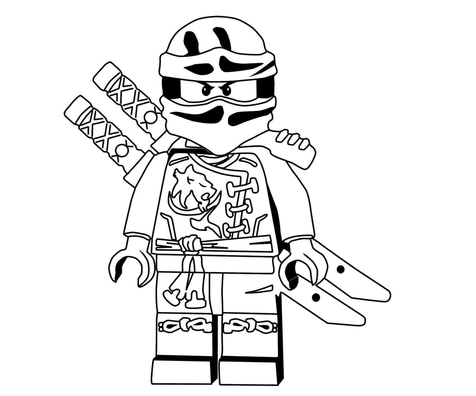 Tranh tô màu hai kiếm đeo sau lưng của ninjago