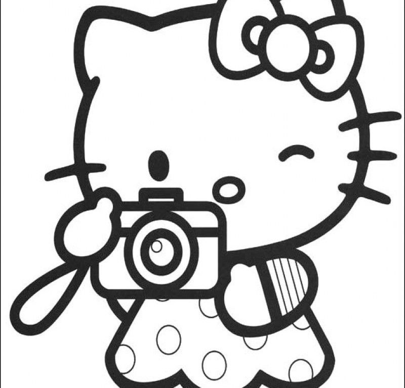 Tranh tô màu Hello Kitty chụp ảnh