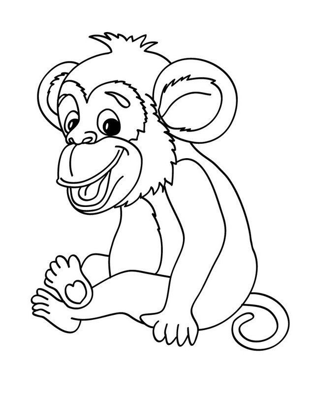 Tranh tô màu hình con khỉ