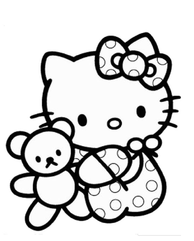 Tranh tô màu hình Hello Kitty đẹp