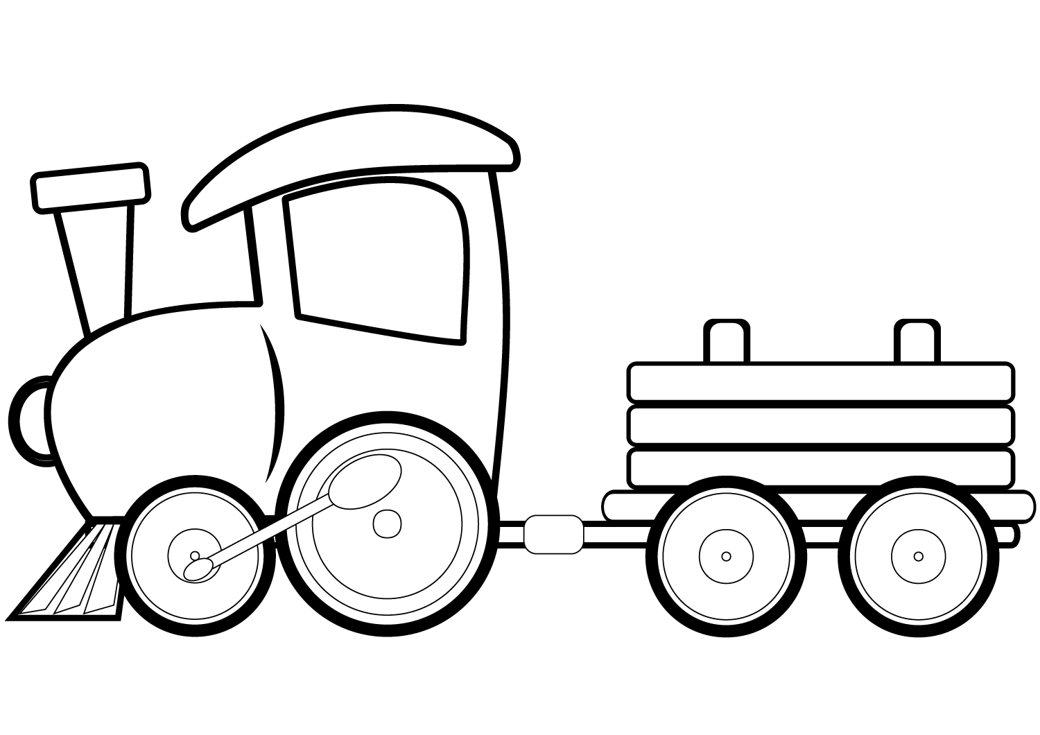 Tranh tô màu hình tàu hỏa đơn giản đẹp nhất cho bé