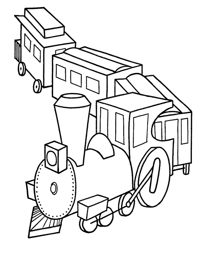 Tranh tô màu hình tàu hỏa đơn giản