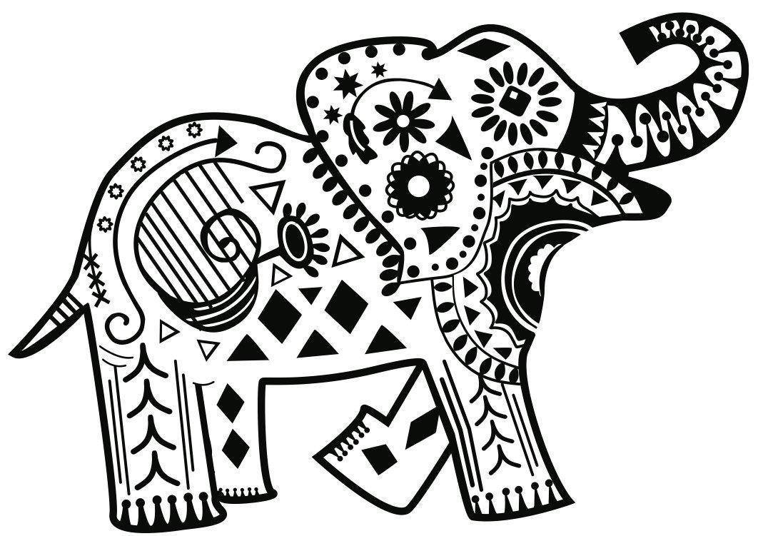 Tranh tô màu hoạt tiết đặc biệt của voi