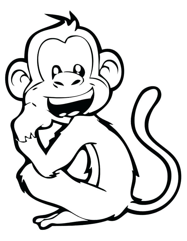Tranh tô màu khỉ đang cười