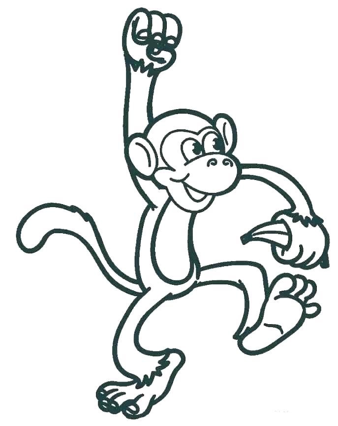 Tranh tô màu khỉ vui đùa