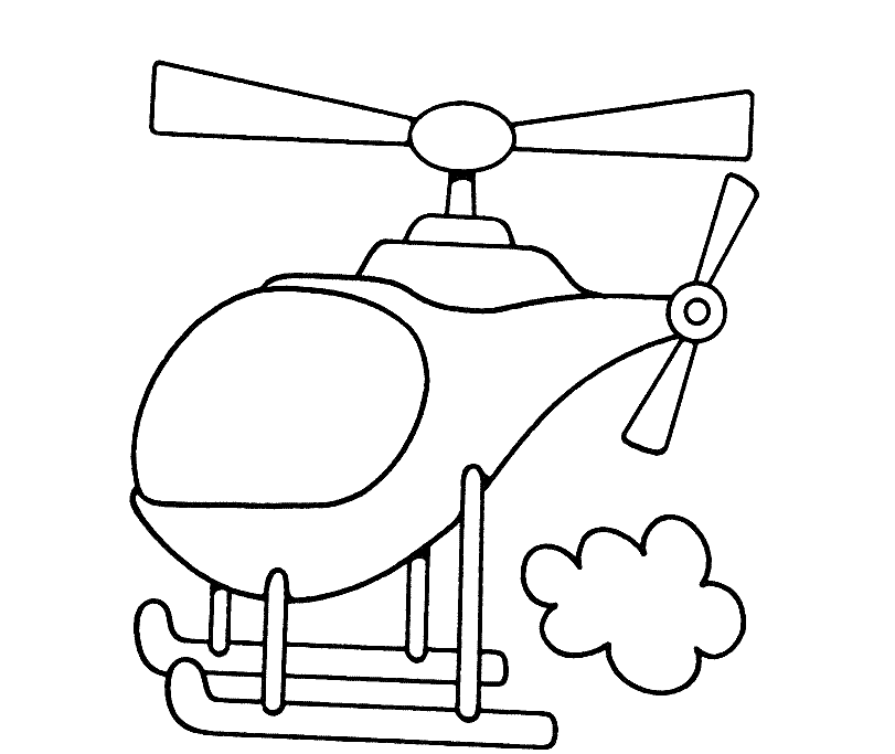 Tranh tô màu máy bay trực thăng cho bé 5 tuổi