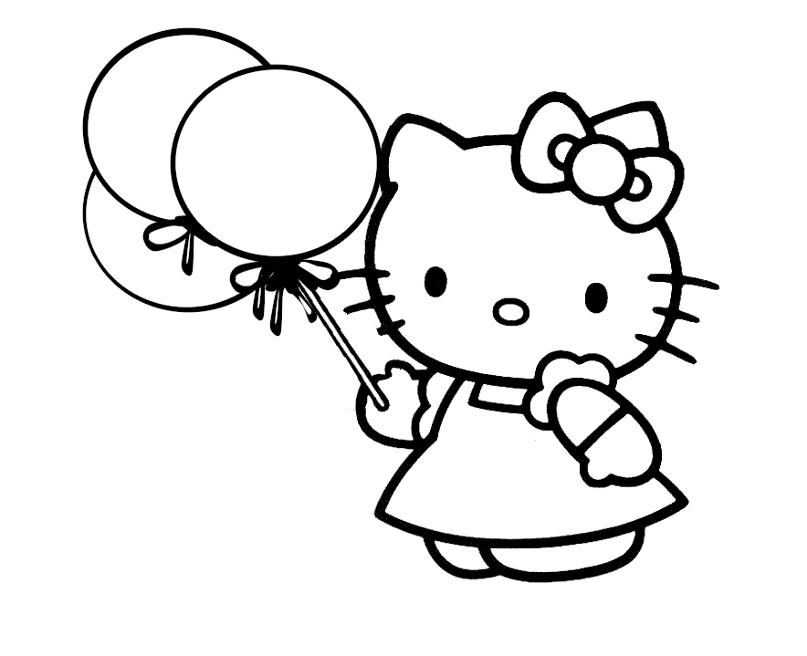 Tranh tô màu mèo Hello Kitty đẹp (2)